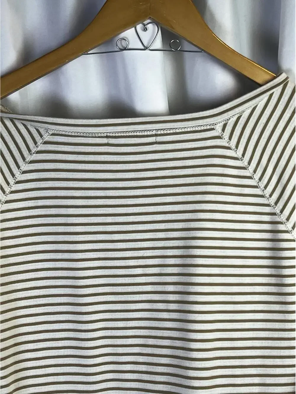 Lauren Ralph Lauren Womens Gold And Cream Stripe Long Sleeve Shirt Large EUC